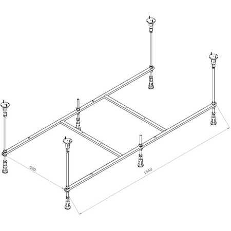Каркас для ванны 160х70 AM.PM Sense W01A-160-070W-R