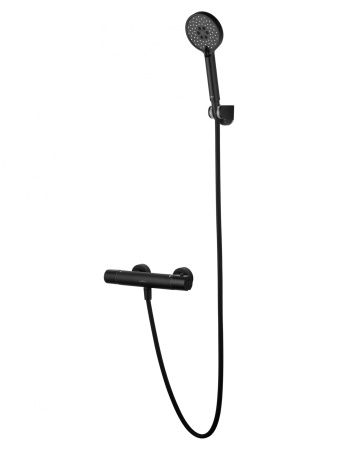 Смеситель для душа с термостатом WONZON & WOGHAND INN 6, черный матовый  WW-B2029-A-MB