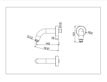 Держатель верхнего душа  D&K (DC1004892)