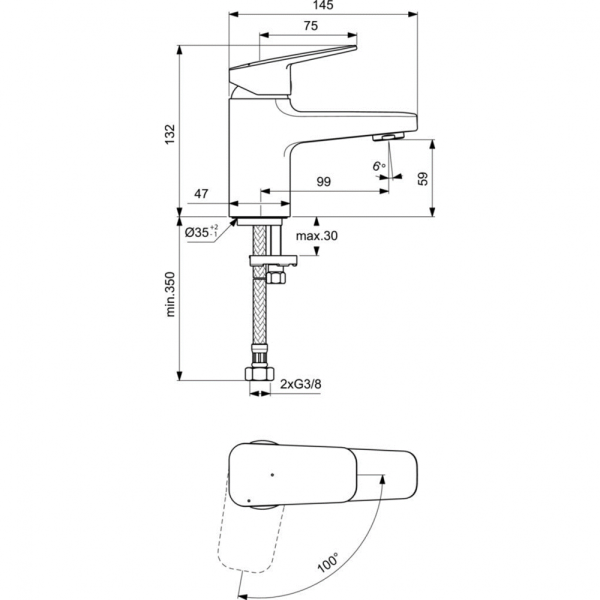 Смеситель для раковины Ideal Standard CERAPLAN BD201AA, хром