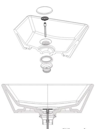 Сифон для раковины с керамической накладкой Serel TP08