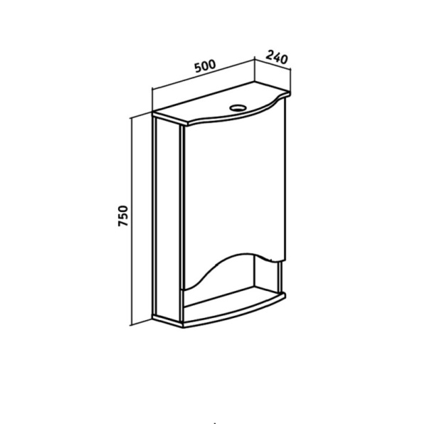 Зеркальный шкаф Runo правый Фортуна 50 (00000001027)