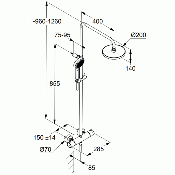 Душевая система Kludi Logo 6807905-00