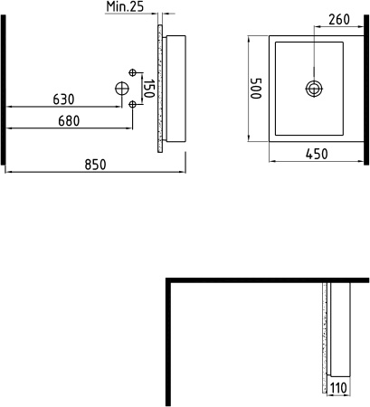Раковина накладная (50х45) Bien Infinitum INLG05001VD1W5000
