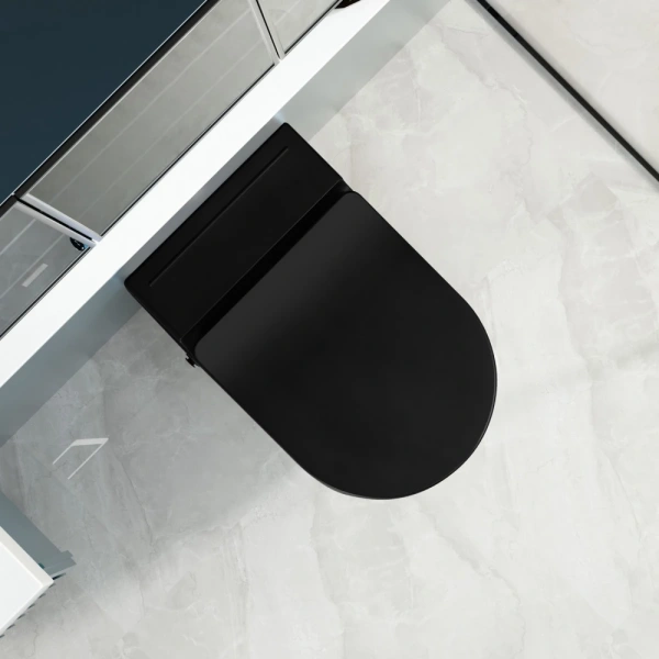 Унитаз ABBER Bequem AC1108PMB импульсный подвесной черный матовый, безободковый