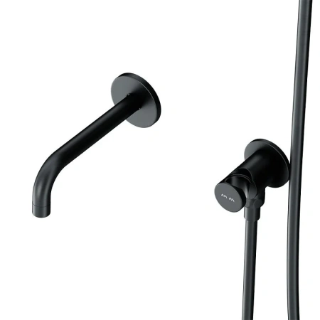 Душевой комплект с изливом Am.Pm X-Joy FB85A3RH42 черный матовый