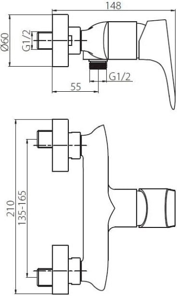 Смеситель для душа AM.PM Scandi Pro HFSP20000