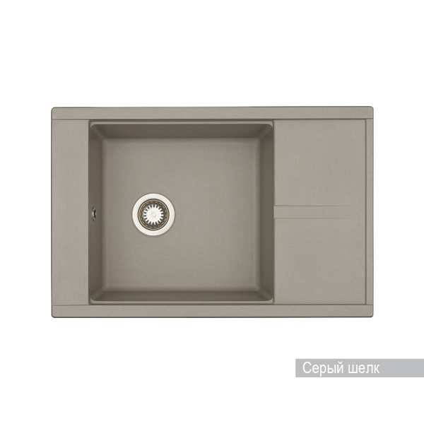 Кухонная мойка Aquaton Делия 78 1A715132DE250 серый шелк