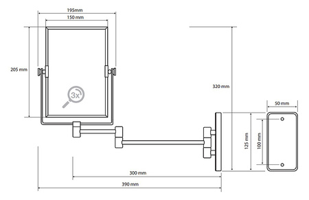 Косметическое зеркало, 3× увеличительное Bemeta 153301612