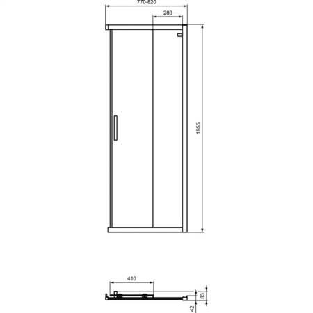 Реверсивная панель-дверь Ideal Standard CONNECT 2 Corner Square/Rectangular (80) K9259V3, черный