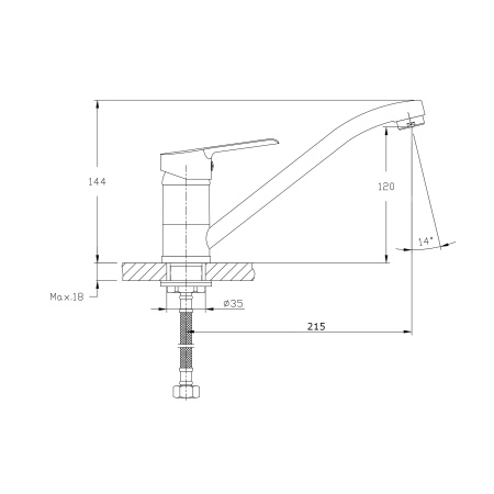Смеситель для кухонной мойки RUSH Victoria VI7135-27