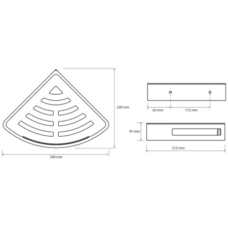 Полка угловая Bemeta Cytro 153102390