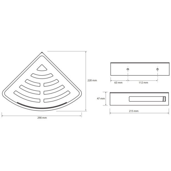 Полка угловая Bemeta Cytro 153102390