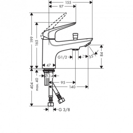 Смеситель на борт ванны Hansgrohe Novus 71321000
