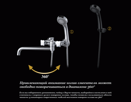 Смеситель для ванны D&K Hessen Grimm (DA1383301) Смеситель для ванны D&K Hessen Grimm (DA1383301)