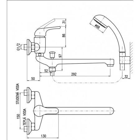 Смеситель для ванны Rav Slezak Sazava SA057.5