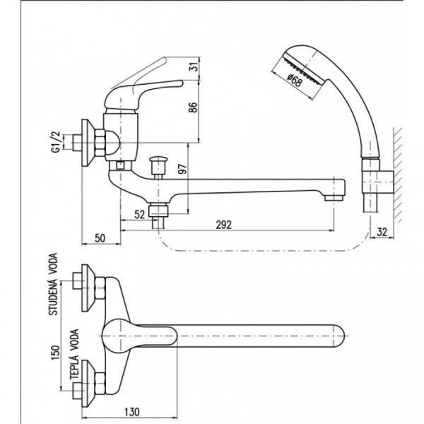 Смеситель для ванны Rav Slezak Sazava SA057.5