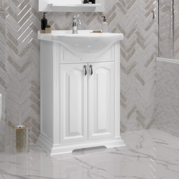 Тумба под раковину Opadiris Риспекто 55 00-00007072  белый матовый (без раковины)