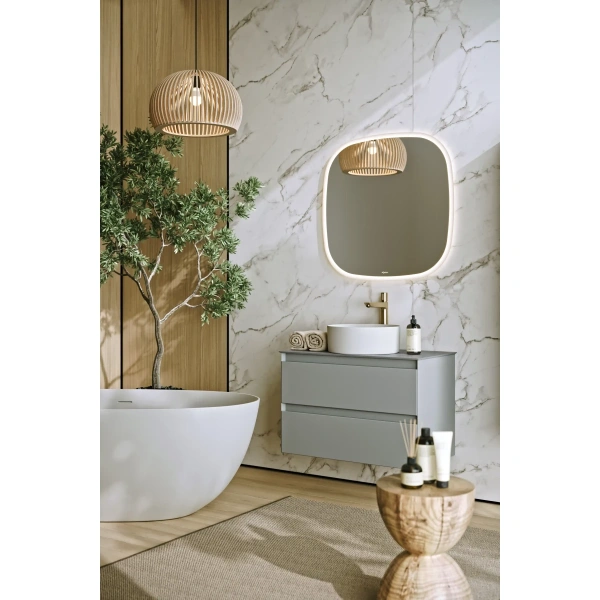 Тумба без раковины 80 см Aqwella Geometria GE01082ST серый туман матовый