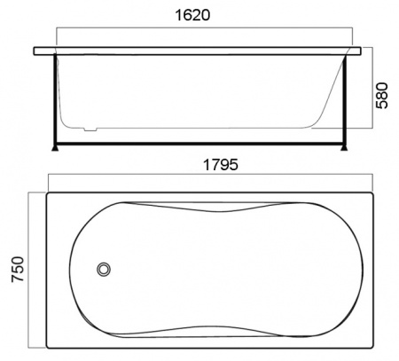 Акриловая ванна AM.PM BLISS L W53W-180-0800W2D