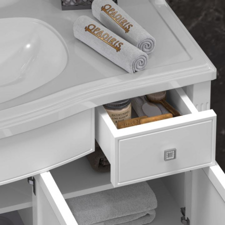 Тумба под раковину Opadiris Лаура 120  Z0000012472 белый без патины (без раковины)