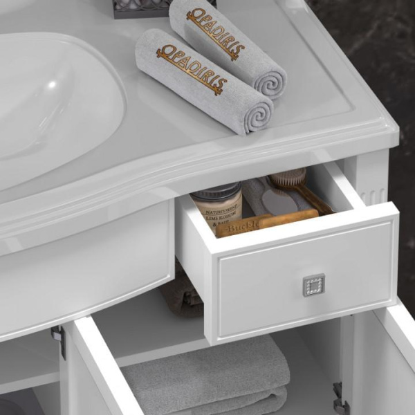 Тумба под раковину Opadiris Лаура 120  Z0000012472 белый без патины (без раковины)