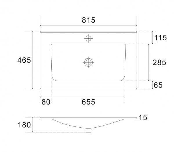 Раковина керамическая (81x47) Art&Max AM7117-80