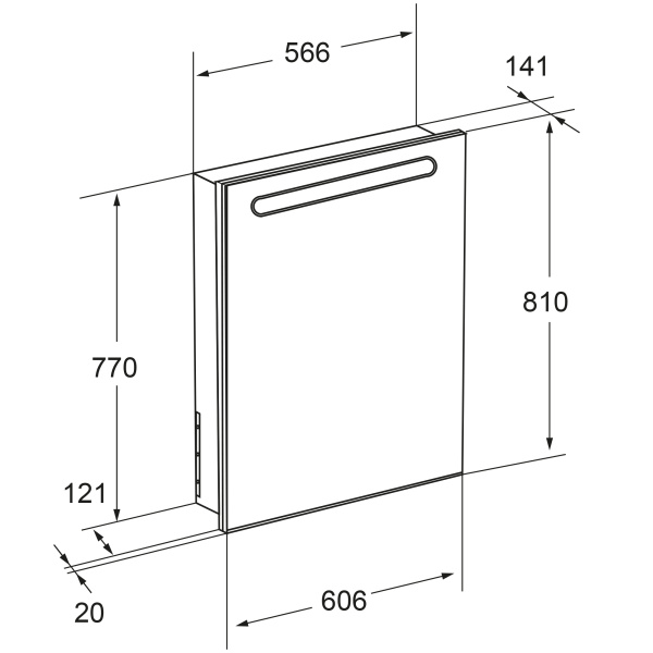 Зеркальный шкаф Roca Victoria Nord Black Edition 60 L ZRU9000098
