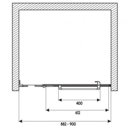 Двери распашные Kolo Next ,релинг, Reflex (левые) HDRF90222R03L