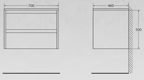 База под раковину BelBagno Kraft KRAFT-700-2C-SO-BO подвесная Bianco Opaco