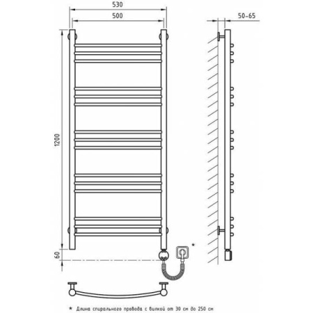 Полотенцесушитель ArtofSpace ARTICO EAAO5001200ChromeRP