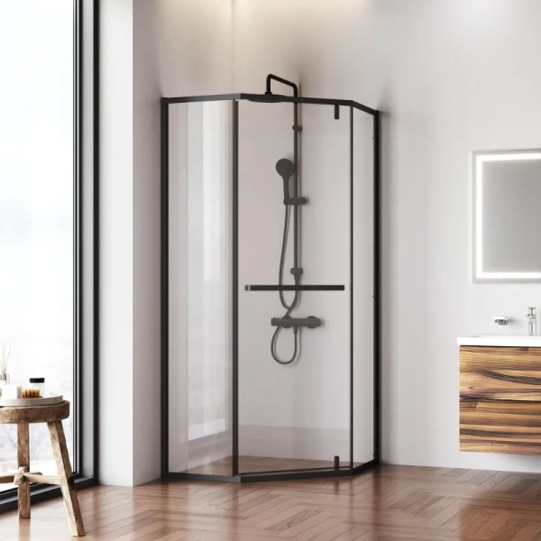 Душевой уголок (90х90) Am.Pm Gem W90G-405-9090-BT черный