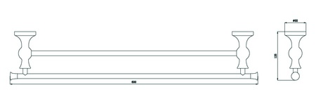 Полотенцедержатель двойной 60см. RUSH Crete CR35532