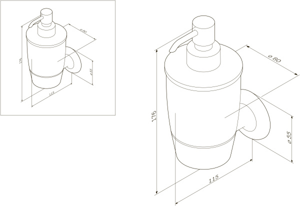 Стеклянный диспенсер для жидкого мыла с настенным держателем Am.Pm Like A8036900 Стеклянный диспенсер для жидкого мыла с настенным держателем Am.Pm Like A8036900
