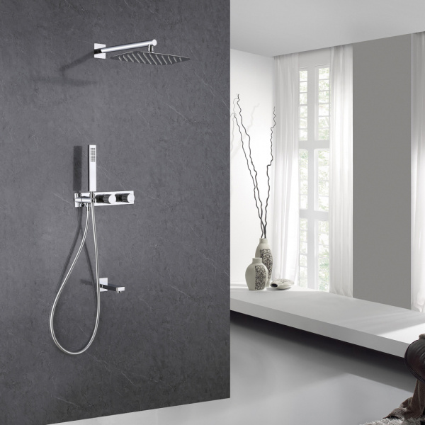 Душевой комплект ABBER Rund AF8717 скрытого монтажа с изливом, хром