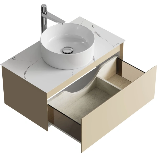 Тумба без раковины 80 см Aqwella Geometria GE01081MD морская дюна матовый