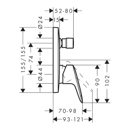 Смеситель для ванны Hansgrohe Logis 71405670