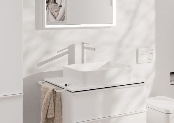 Смеситель для раковины с донным клапаном Push-Open Hansgrohe Finoris 76070700 белый матовый
