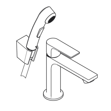 Смеситель для раковины с гигиеническим душем Hansgrohe Rebris E 72216000 хром