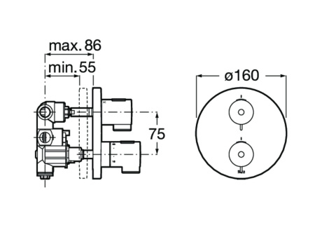 Смеситель для ванны Roca без излива T-500 5A2K18C00