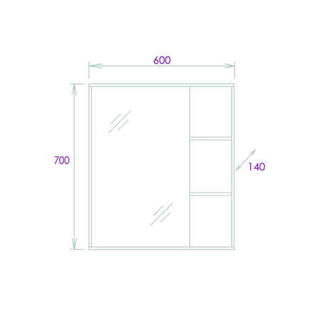 Зеркало-шкаф Onika Тимбер 60 (60x70) 206070