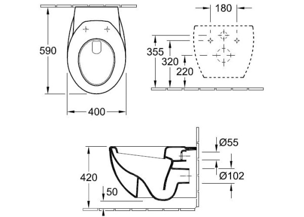 Унитаз подвесной Villeroy&Boch Aveo New Generation 661210R2