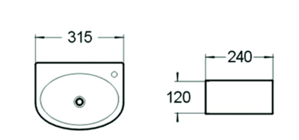 Раковина подвесная (31,5х24) SantiLine SL-2019