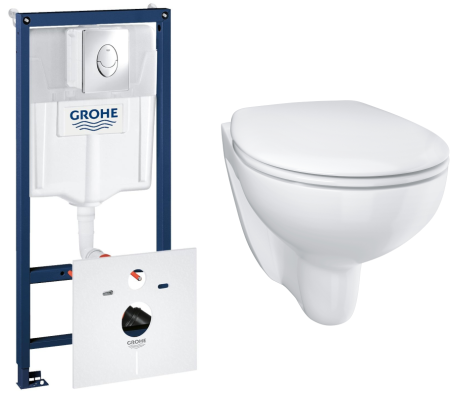 Комплект инсталляции с унитазом GROHE Rapid SL 4 в 1 Bau 383937 микролифт