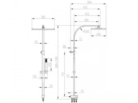 Душевая система Teka Universe Cuadro Pro 790027400
