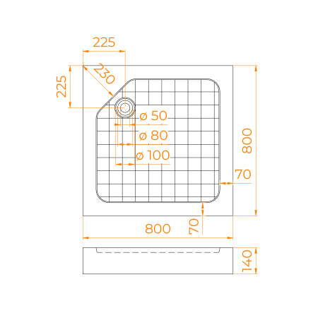 Душевой поддон (80х80) RGW SMC-W 57350188-01