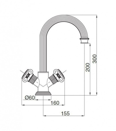 Смеситель для раковины Cezares Aphrodite APHRODITE-LS2-01-S1