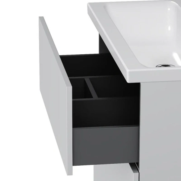 Тумба с раковиной 80 см Am.Pm Gem M90-FSX0802WG-WCC0802WG белый глянец