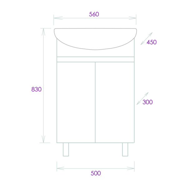 Тумба под раковину напольная Onika Милтон 55 105559