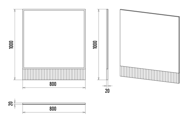Зеркало (80х100)  Brevita 80 DAK-01080